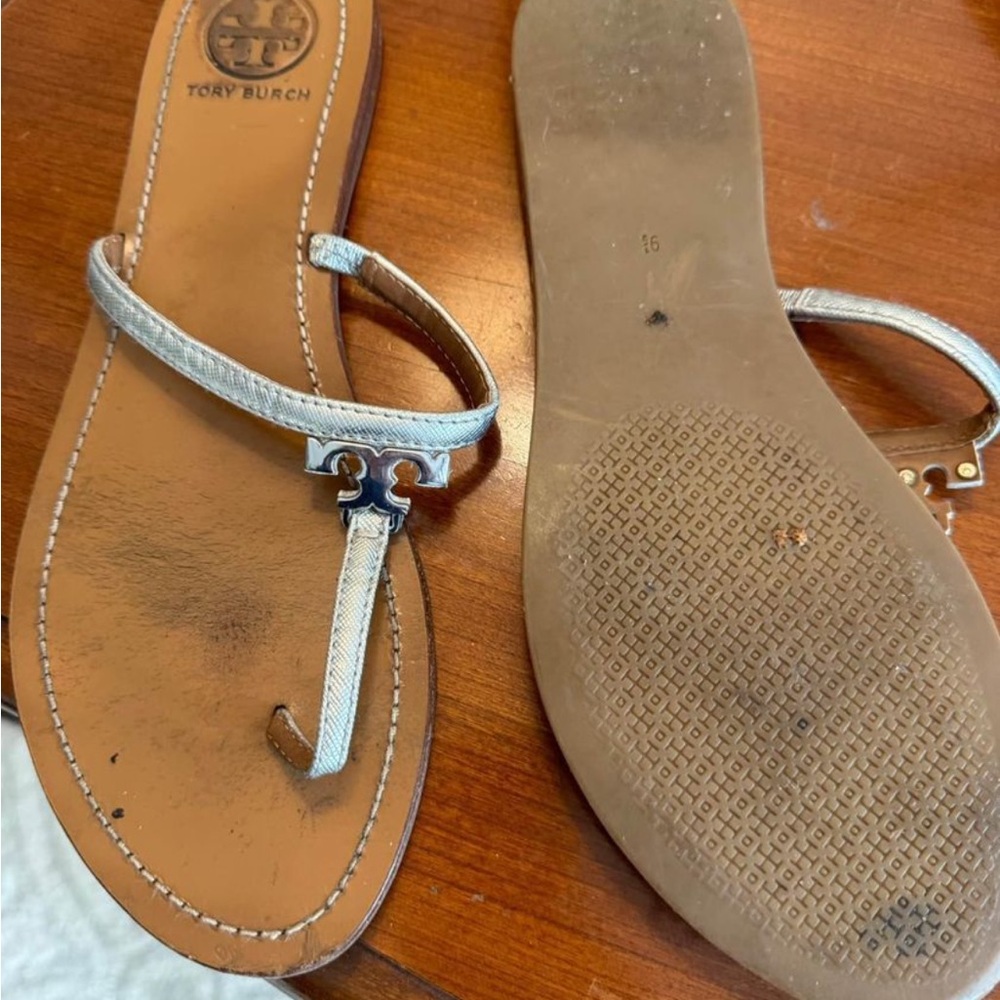 Size 10 Tory Burch Sandals Silver